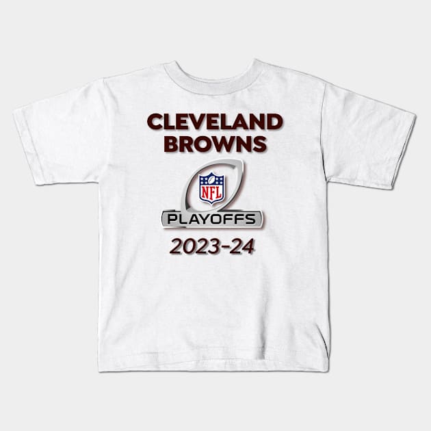 2023-24 Playoffs Browns Kids T-Shirt by BradWard12